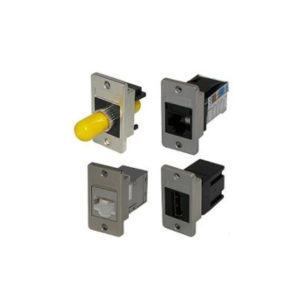 An group of varying types of panel mount connector.