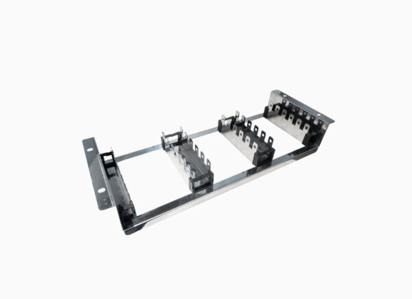 Subrack for mounting connection strips in standard 19" rack