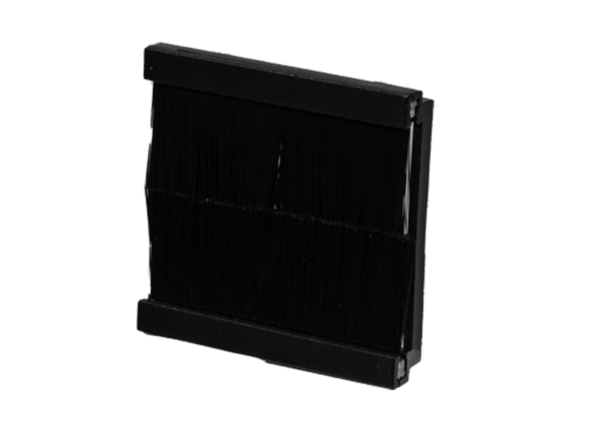 Brush strip module for 1 gang Euro faceplates in black XBRbk front view