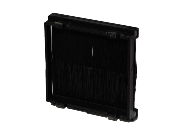 Brush strip module for 1 gang Euro faceplates in black XBRbk rear view