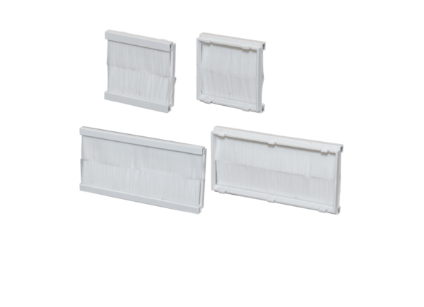 White brush strip modules for Euro faceplates XBRwh