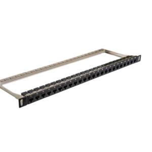 Front view of 24 port Cat6 UTP patch panel SFACK240.5pt