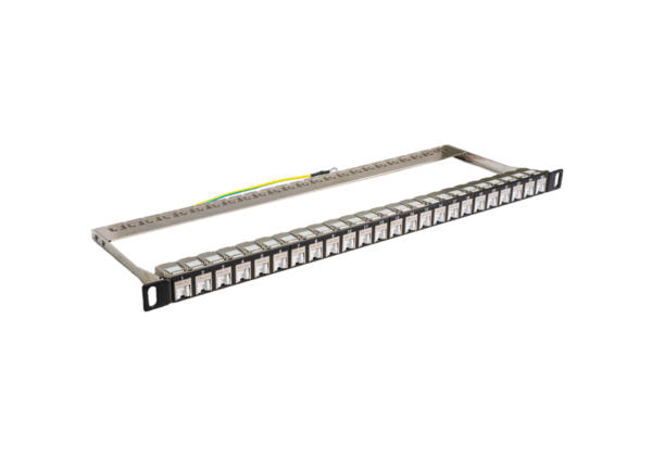 Cat 6a 24 port socket patch panel front view SGF24tk0.5