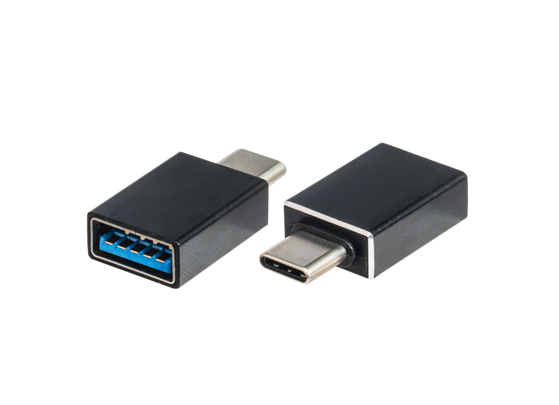 USB 3.1 A to C adapter, image of front and rear connectors HUAC
