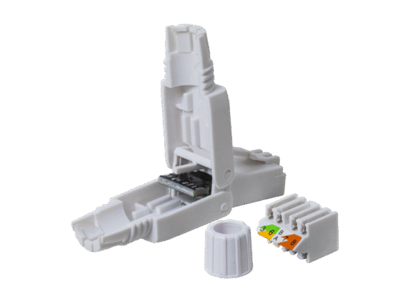 Cat 6 field termination plug PFT6 view of components