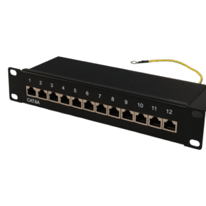 Front view of 10inch 12 port patch panel SGF12kd