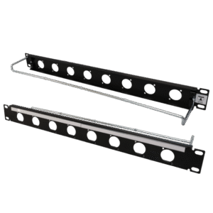 Front and review views of 8 port D UNIVERSAL XLR panel FFDU8mc