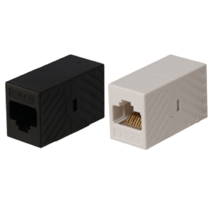 SACBK/WHne Category 6 inline coupler in black and white
